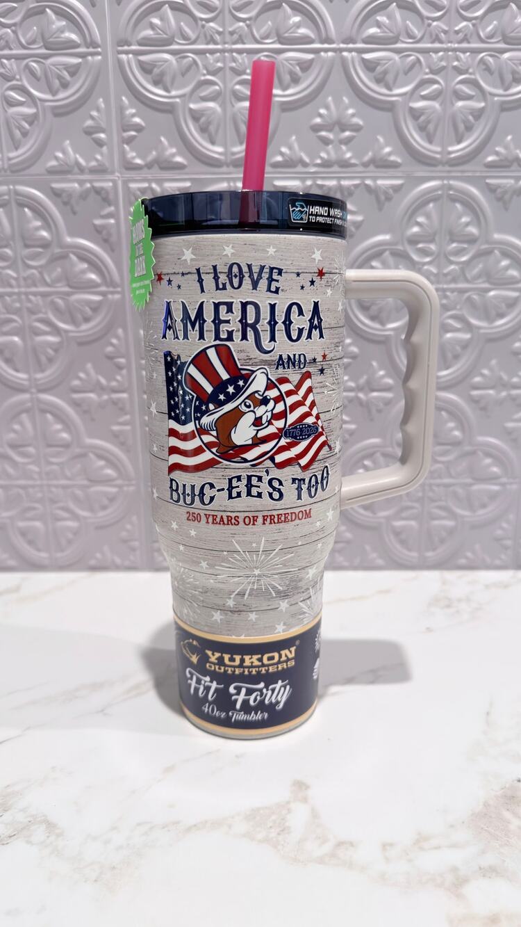 Buc-ee's Glow In The Dark 4th Of July Fireworks 40oz Tumbler Fit Forty NEW 2026